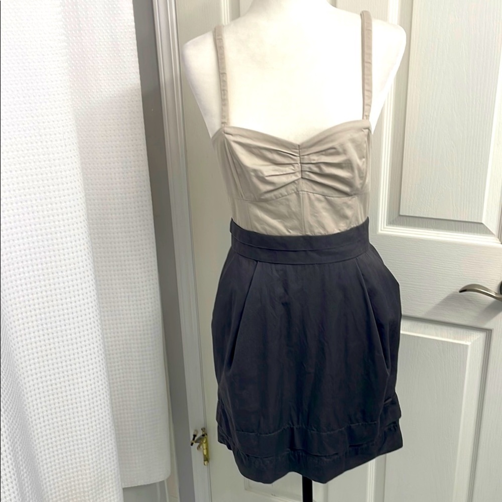 Wilfred Six Taupe & Grey Mini Dress